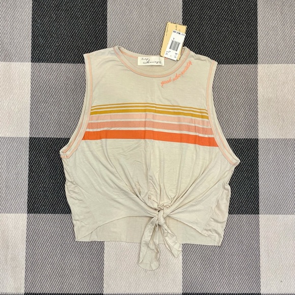 Vintage Havana Tops - Vintage Havana Good Vibe Society Tie Front Top L